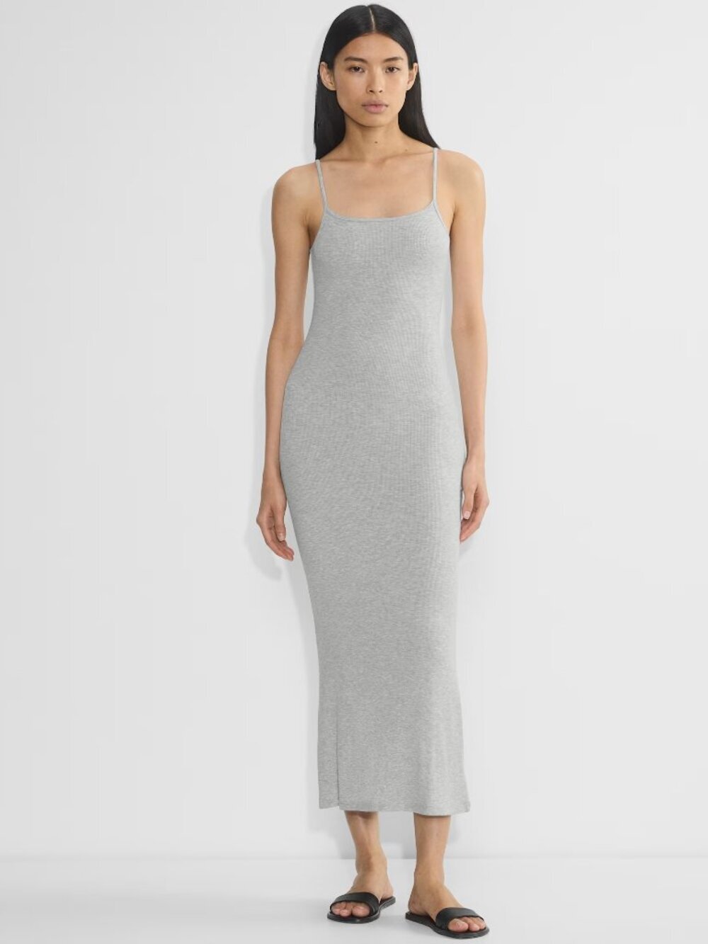 Aritzia The Group Luxe Lounge Retreat Cami Scoopneck Ribbed Maxi Dress Large